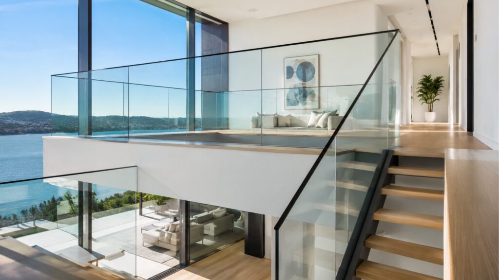Modern glass and aluminum commercial shopfront with clean professional entrance